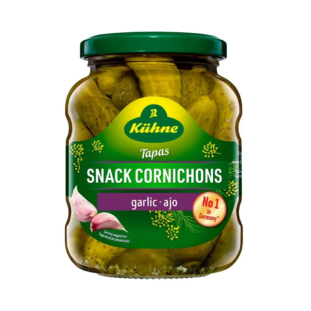 KUHNE SNACK DE PEPINILLOS AL AJO 330G