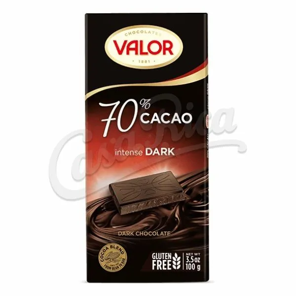 VALOR CHOC. DARK 70% S/AZUCAR 100GR
