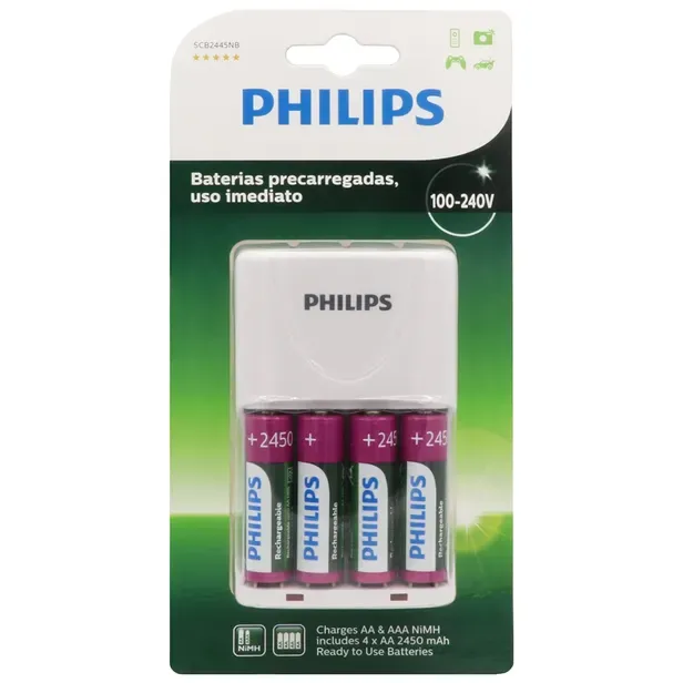 PHILIPS SCB2445NB/97 + PILA AA X4 24580MAH - CARGADOR CON PILA - (CON PILA)