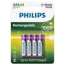 PHILIPS R03B4RTU10/97 AAA PACK-4 (1000MAH) PILA RECARGABLE