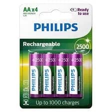 PHILIPS R6B4RTU25/97 AA PACK-4 (2500MAH) PILA RECARGABLE