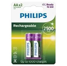 PHILIPS R6B2RTU25/97 AA  PACK-2 (2500MAH) PILA RECARGABLE
